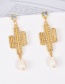 Fashion Gold Color Cactus Shape Decorated Earrings