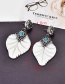 Fashion White Leaf Shape Decorated Earrings