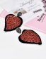 Fashion Red Heart Shape Decorated Full Diamond Earrings