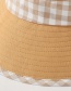 Fashion Khaki Grid Pattern Decorated Sunshade Hat