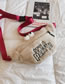 Fashion White Letter Pattern Decorated Bag
