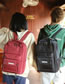 Fashion Claret Red Pure Color Decorated Backpack