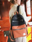 Fashion Black Color Matching Decorated Backpack