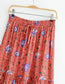 Fashion Red Flower Pattern Decorated Skirt