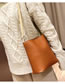 Fashion Brown Pure Color Decorated Shoulder Bag