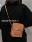 Simple Dark Brown Pure Color Decorated Shoulder Bag