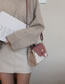 Fashion Khaki Color Matching Decorated Shoulder Bag