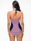 Fashion Multi-color Stripe Pattern Decorated Swimwear