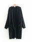Fashion Black Pure Color Decorated Coat