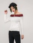 Fashion White Stripe Pattern Decorated Sweater