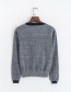 Fashion Gray Round Neckline Design Sweater