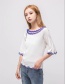Fashion White Color Matching Decorated Sweater
