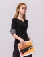 Fashion Black V Neckline Design Pure Color Sweater