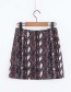 Fashion Brown Snake Skin Pattern Decorated Skirt