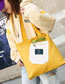 Simple Yellow Letter Pattern Decorated Shoulder Bag