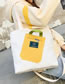 Simple Yellow Letter Pattern Decorated Shoulder Bag