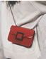 Vintage Red Pure Color Decorated Shoulder Bag