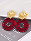Fashion Claret Red Flower Shape Decorated Earrings