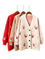 Fashion White Deer Head Pattern Decorated Coat
