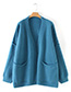 Fashion Beige Pure Color Decorated Coat