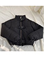 Fashion Black Zipper Decorated Pure Color Coat
