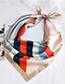 Fashion Khaki Color Matching Decorated Small Scarf