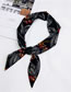 Lovely Black Leaf Pattern Decorated Wide Scarf