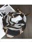 Lovely Black+white Flowers Pattern Decorated Scarf