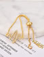 Fashion Rose Gold Electrocardiogram Shape Decorated Bracelet
