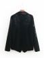 Fashion Black Embroidery Flowers Decorated Coat