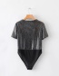 Fashion Black V Neckline Design Short Sleeves Jumpsuit