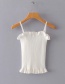 Fashion White V Neckline Design Pure Color Suspender Vest