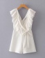 Fashion White Lace Decorated Pure Color Jumpsuit