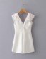 Fashion White Lace Decorated Pure Color Jumpsuit