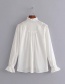 Fashion White Pure Color Decorated Long Sleeves Shirt