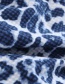 Fashion Blue Leopard Pattern Decorated Simple Sweater