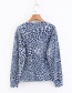Fashion Blue Leopard Pattern Decorated Simple Sweater
