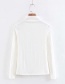Fashion White High Neckline Design Pure Color Sweater