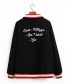 Fashion Black Letter Pattern Decorated Loose Sweater