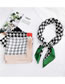 Fashion Green Grid Pattern Decorated Small Scarf
