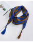 Fashion Navy Triangle Shape Pattern Decorated Scarf