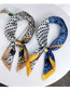 Fashion Blue+white Leopard Pattern Decorated Small Scarf