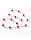 Sweet Red Pearls Decorated Pure Color Bracelet