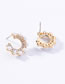 Sweet Rose Gold Full Pearls Design Simple Earrings