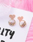 Sweet Gold Color Diamond Decorated Heart Shape Earrings