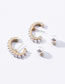 Sweet Gold Color Full Pearls Design C Shape Earrings