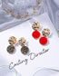 Sweet Red Double Round Shape Design Earrings