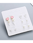 Elegant Alloy Heart Shape&bowknot Decorated Earrings(6pairs)