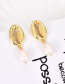 Elegant Gold Color Shell&pearl Decorated Simple Earrings