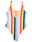 Sexy Multi-color Stripe Pattern Design One-piece Swimwear